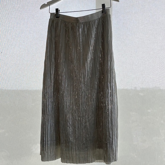 Banana Republic Silver pleated midi skirt - Picture 4 of 5